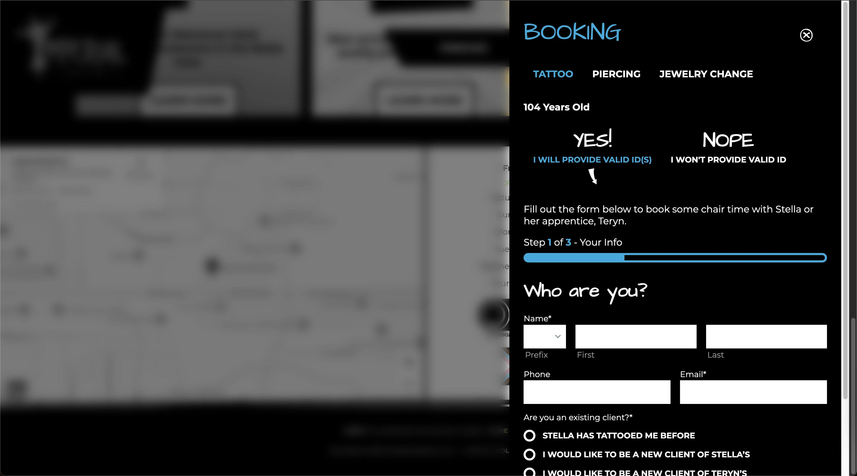 Booking (Desktop)