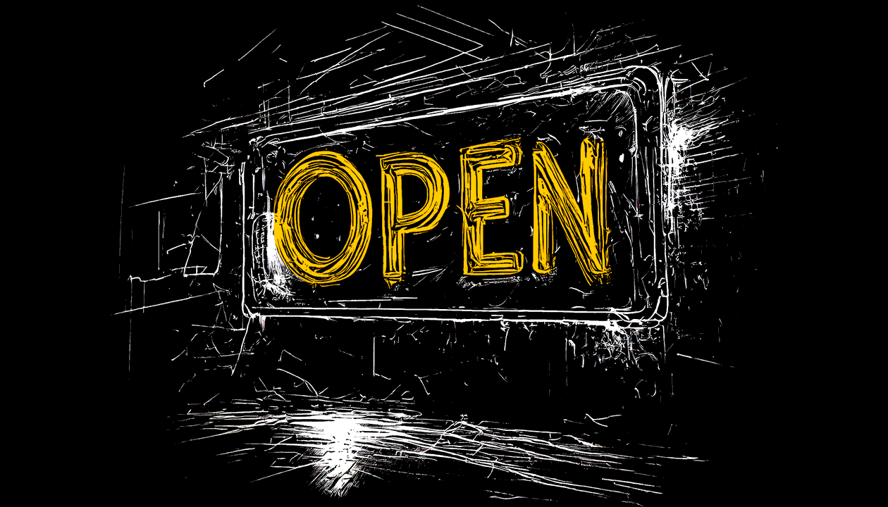 Sketch of a neon open sign